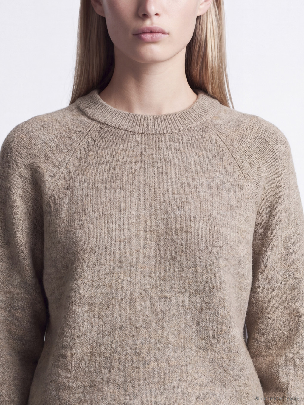 Crew Neck Oversize Women's Knitwear Tunic-3