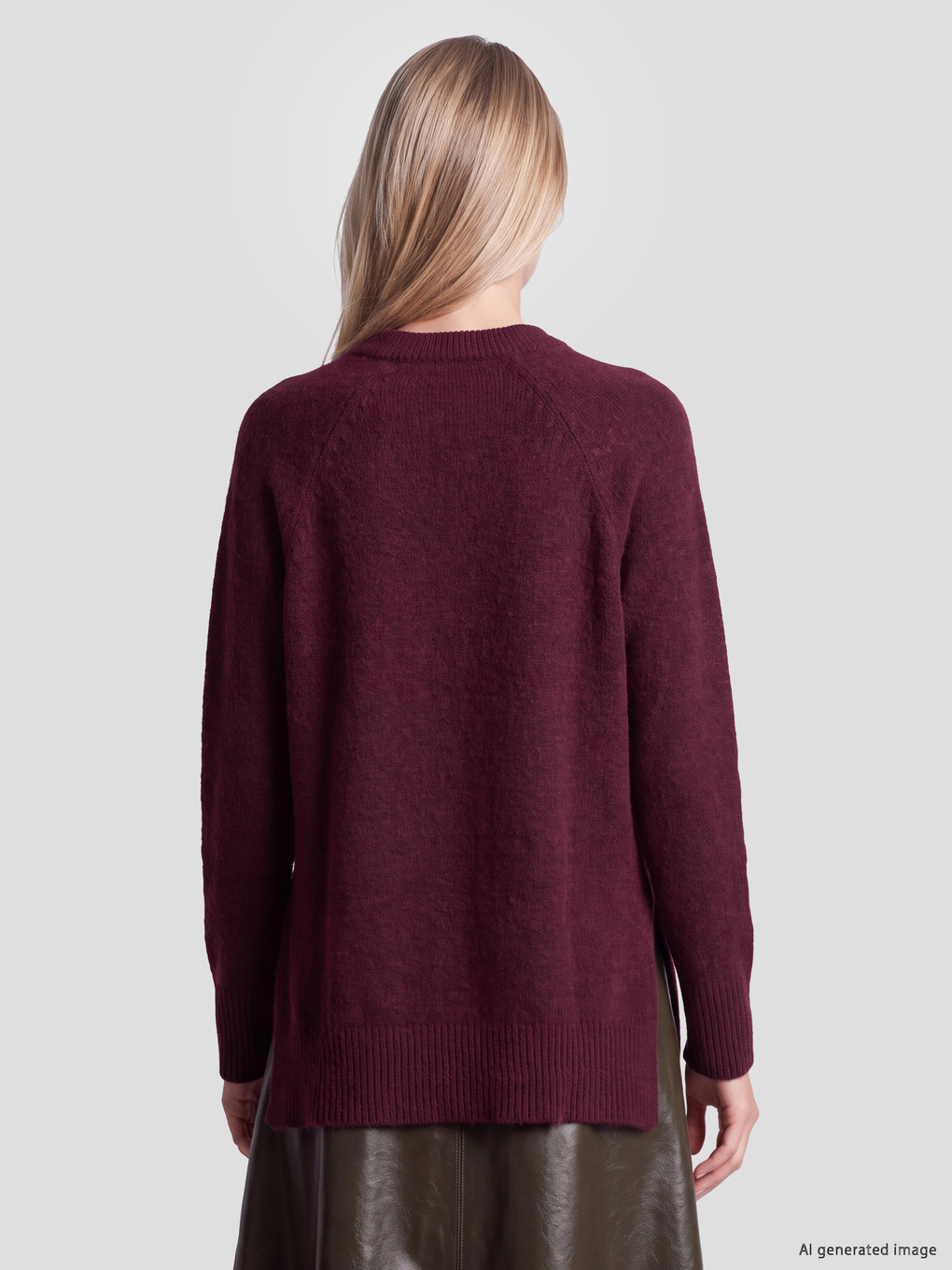 Crew Neck Oversize Women's Knitwear Tunic-3