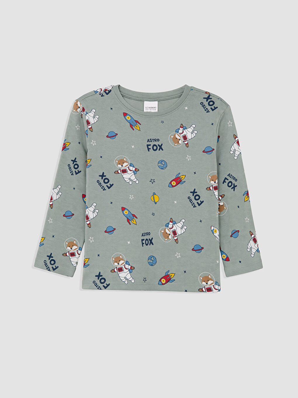Set De Pijama Imprimat Pentru Băieți Cu Guler Rotund-1