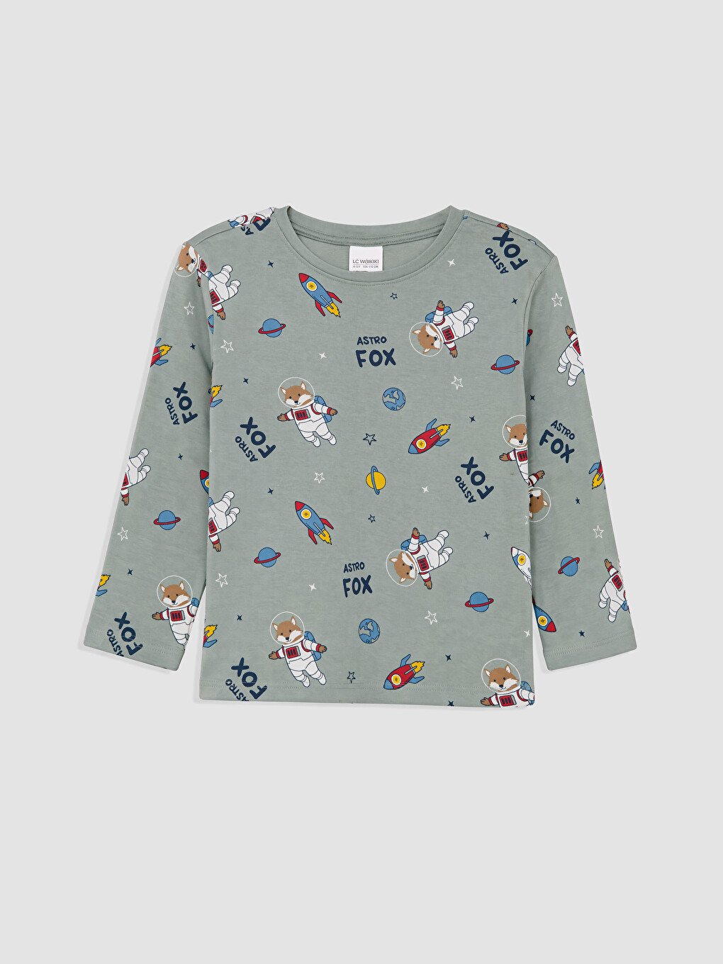 Set De Pijama Imprimat Pentru Băieți Cu Guler Rotund-2