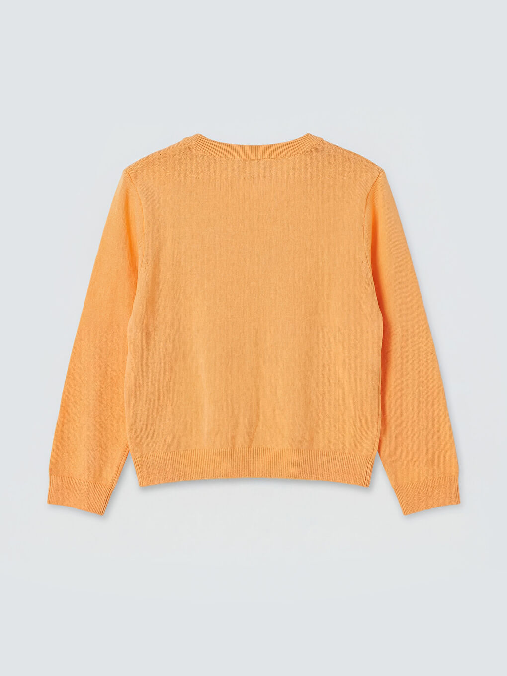 Turuncu Bisiklet Yaka Kız Çocuk Triko Hırka-1