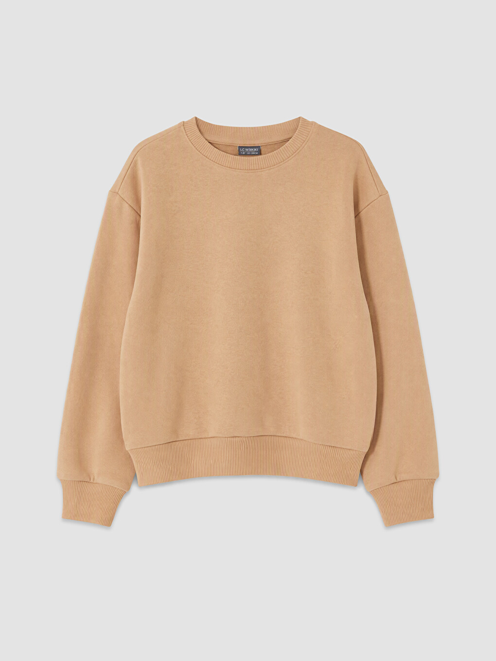 Kahverengi Bisiklet Yaka Kız Çocuk Sweatshirt