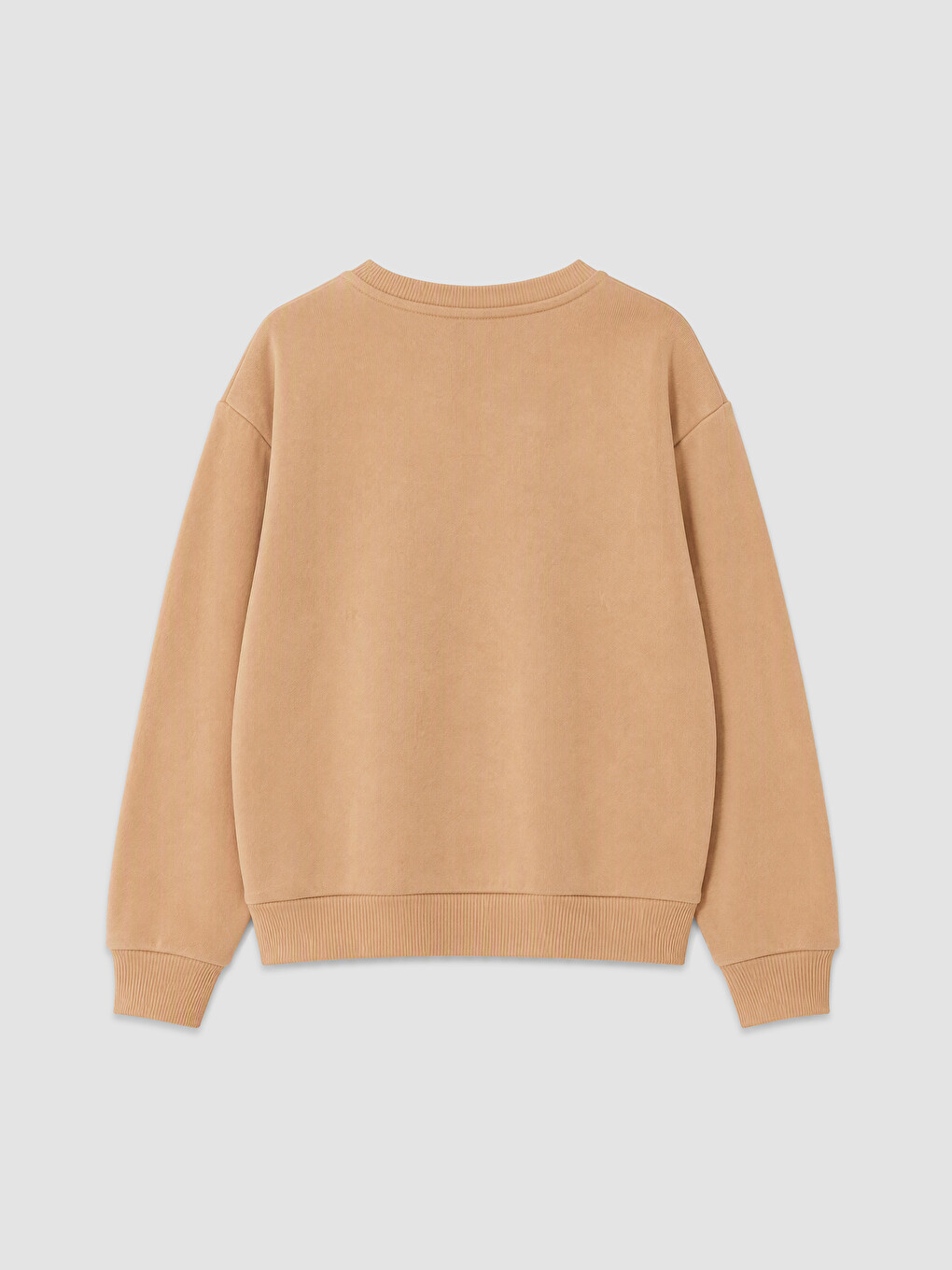 Kahverengi Bisiklet Yaka Kız Çocuk Sweatshirt-1