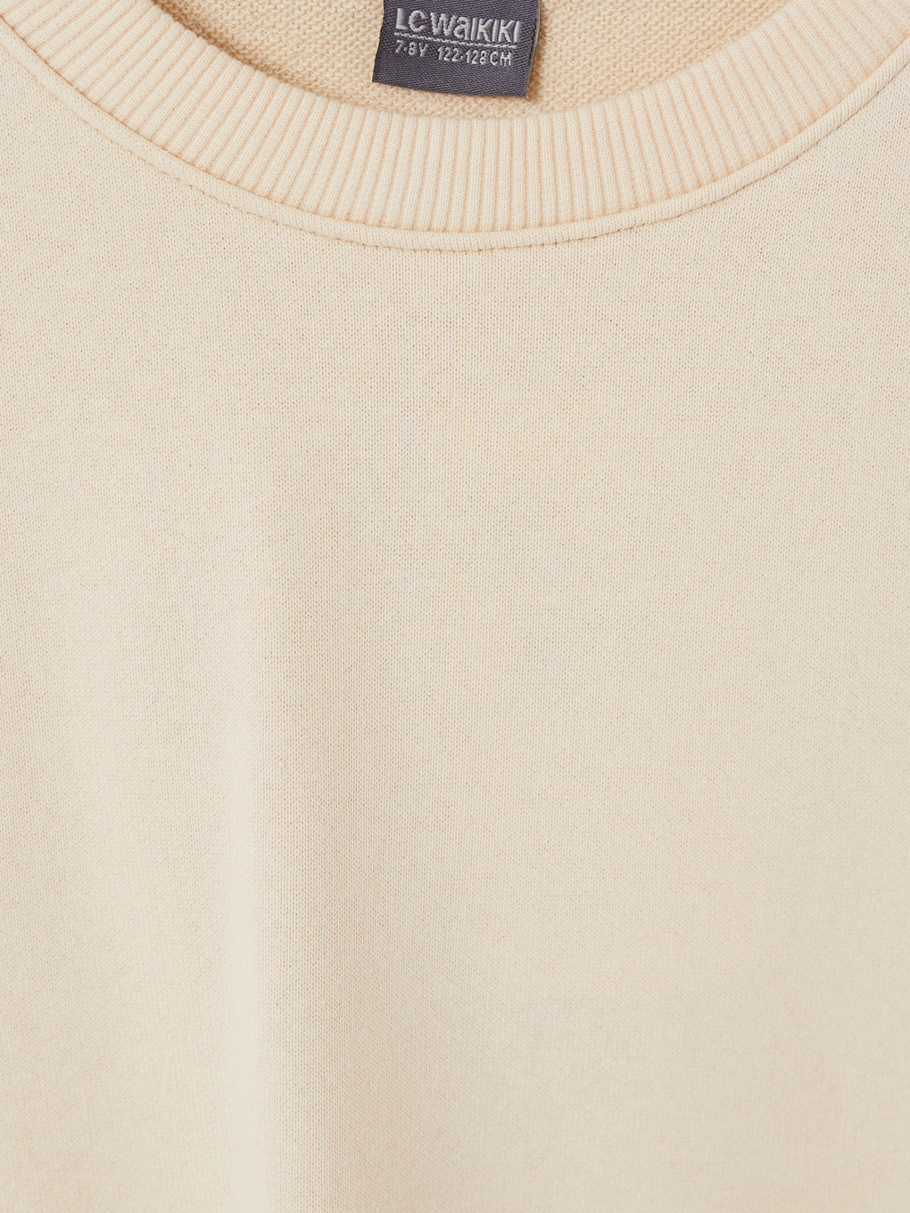 Ekru Bisiklet Yaka Kız Çocuk Sweatshirt-1