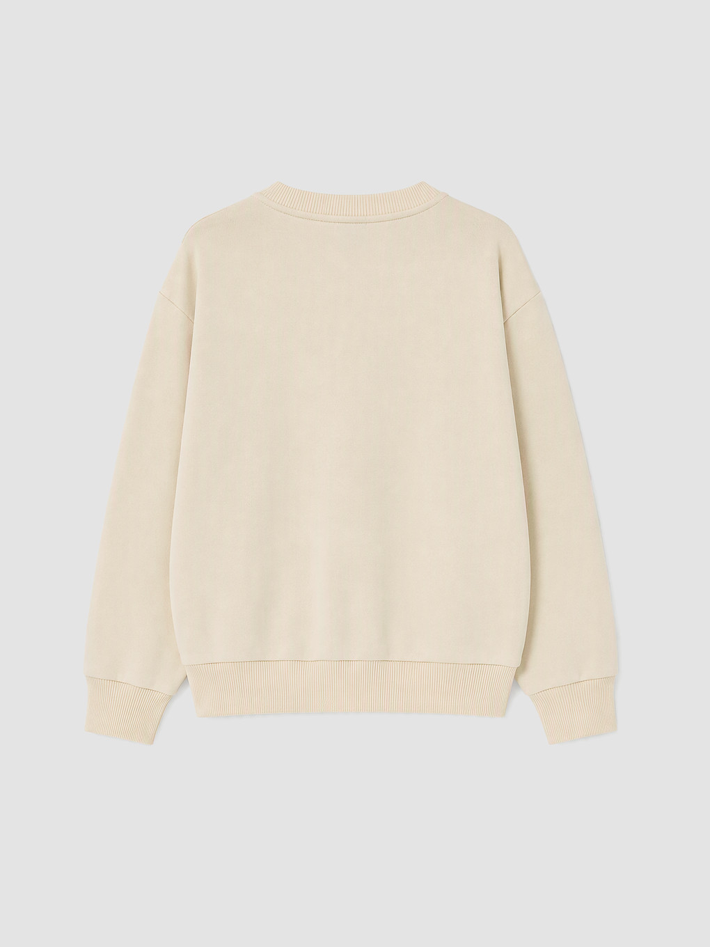 Ekru Bisiklet Yaka Kız Çocuk Sweatshirt-2