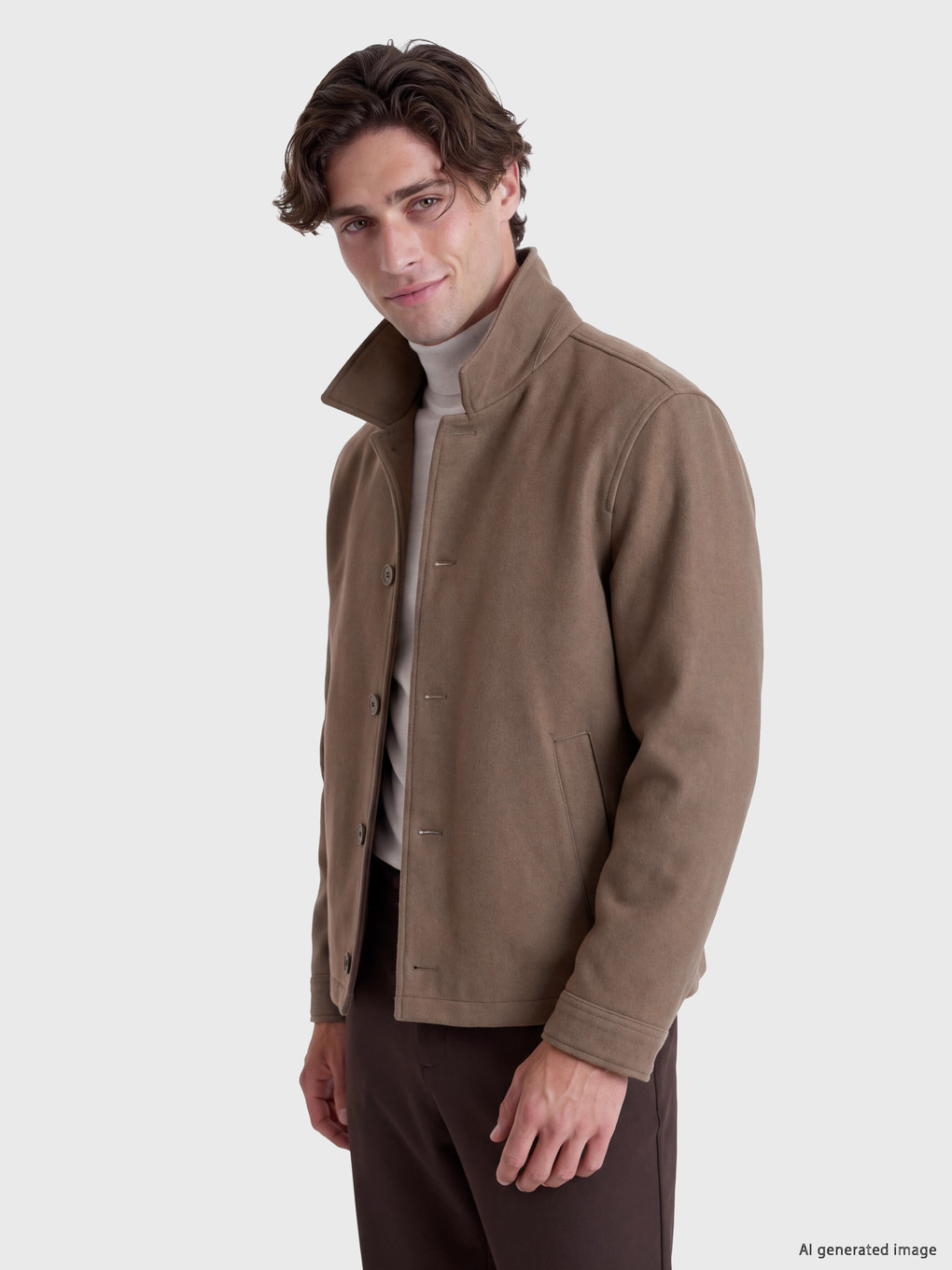 Man Brown Overshirt