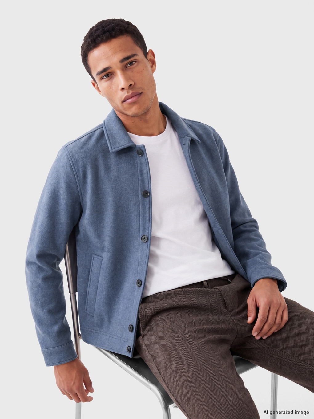 Man Blue Overshirt