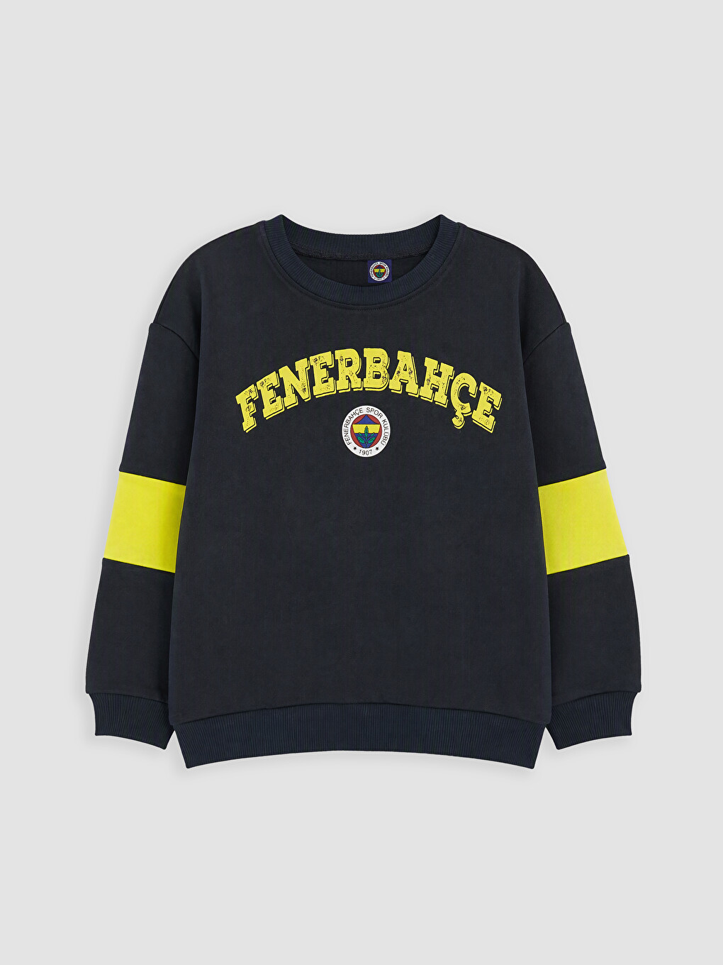 Lacivert Fenerbahçe Baskılı Erkek Çocuk Kalın Sweatshirt