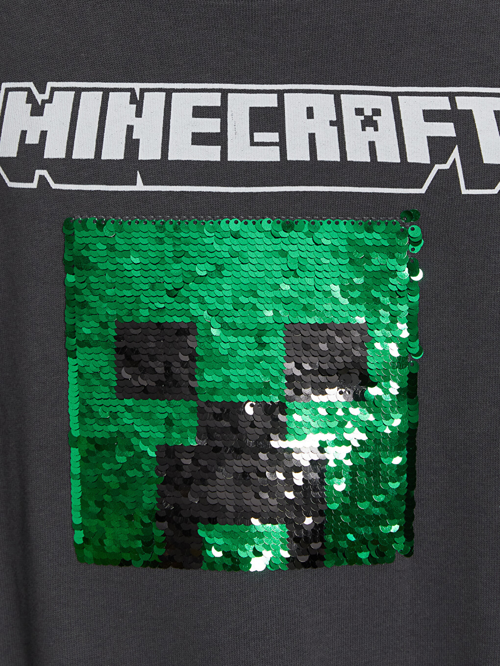 Antrasit Minecraft Payetli Erkek Çocuk Sweatshirt-2