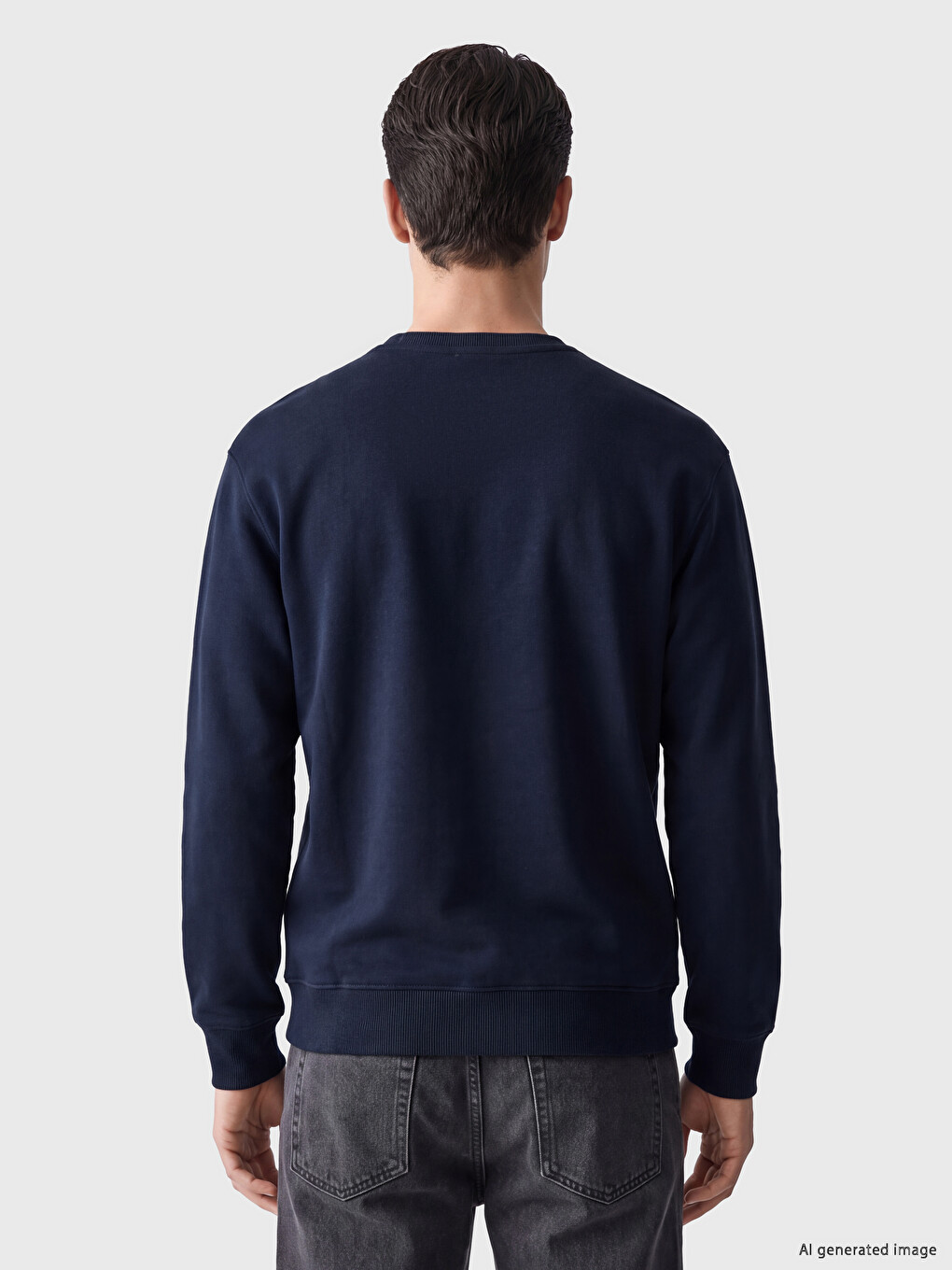 Crew Neck Printed Men's Thick Sweatshirt-2