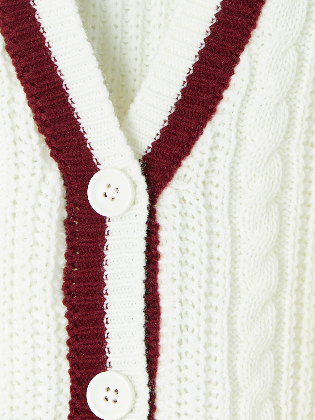 V Neck Striped Girls' Knitwear Cardigan-2
