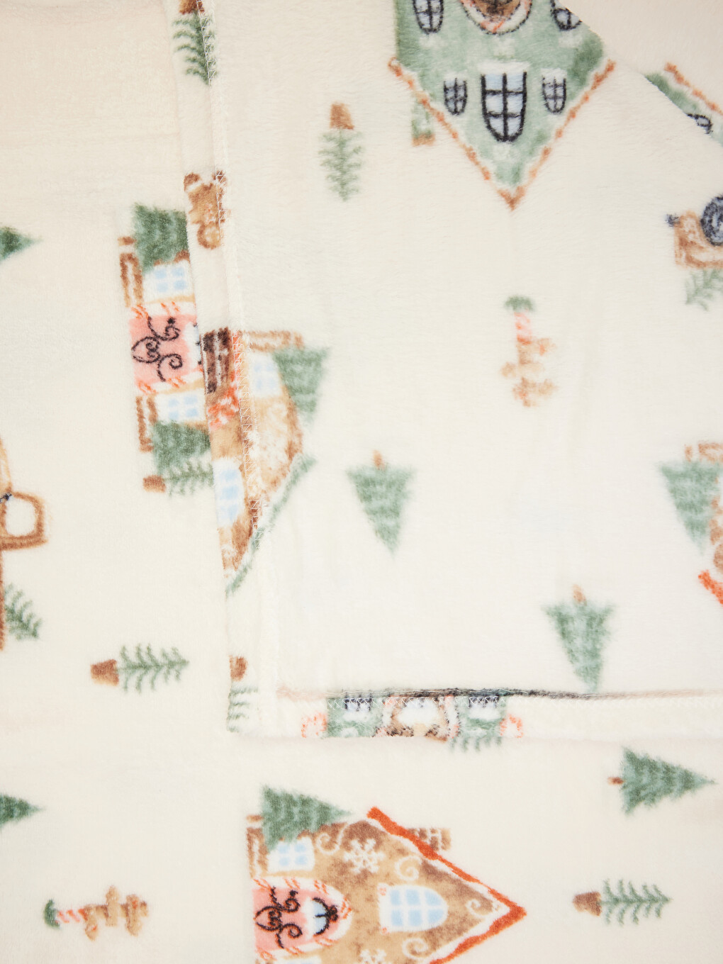 Bej Yılbaşı Temalı Tek Kişilik Battaniye 150x200 Cm-4