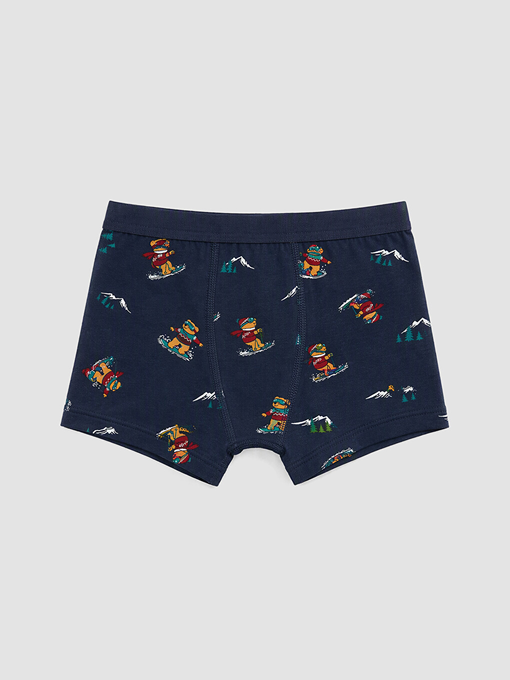Lacivert 3'lü Baskılı Erkek Çocuk Boxer-2