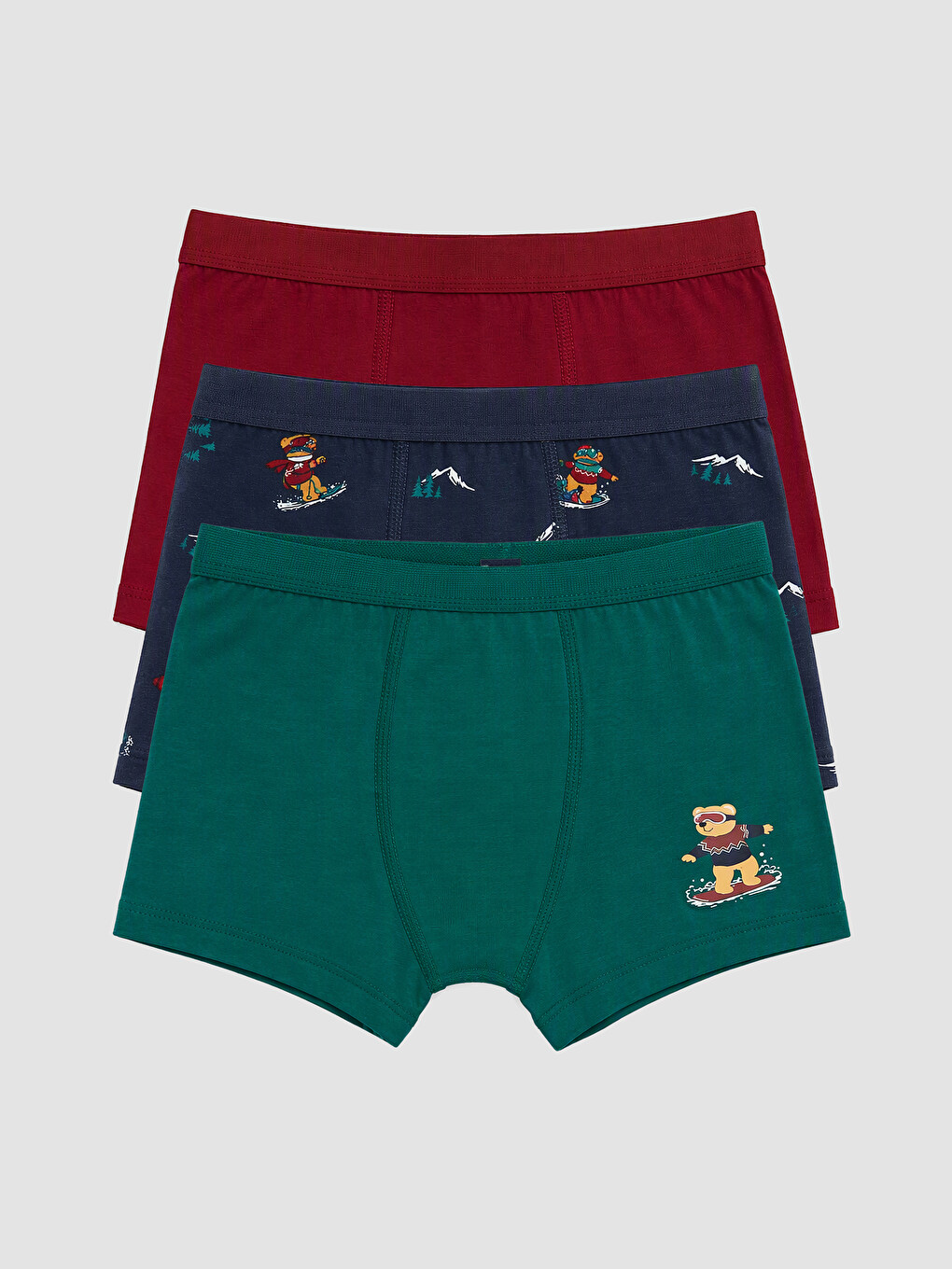 Lacivert 3'lü Baskılı Erkek Çocuk Boxer-5