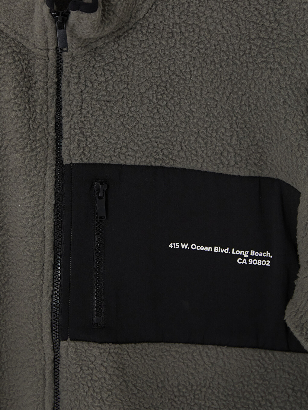 Man Khaki Zip-up Sweatshirt-5
