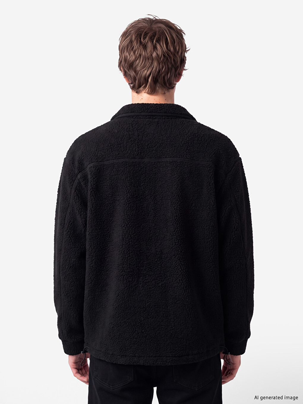 Man Black Zip-up Sweatshirt-3