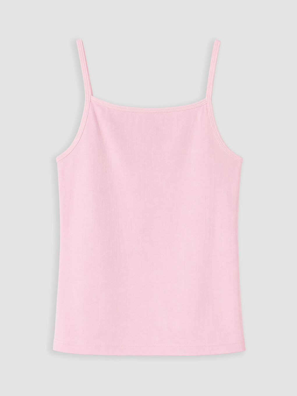 Pembe Kare Yaka İp Askılı Kız Çocuk Atlet