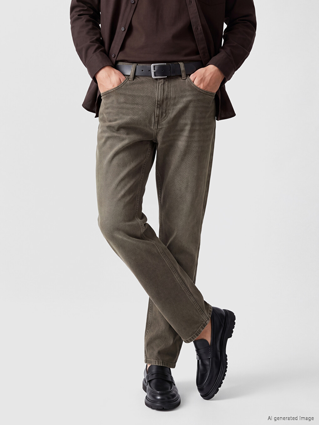 Kahverengi 779 Regular Fit Erkek Jean Pantolon-1