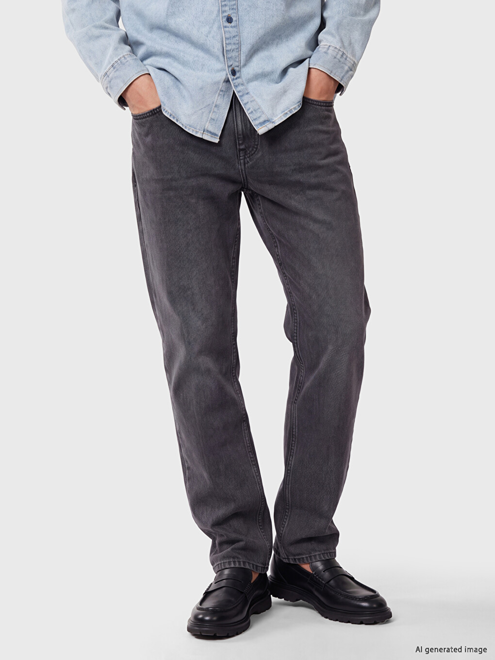 Gri 779 Regular Fit Erkek Jean Pantolon-1