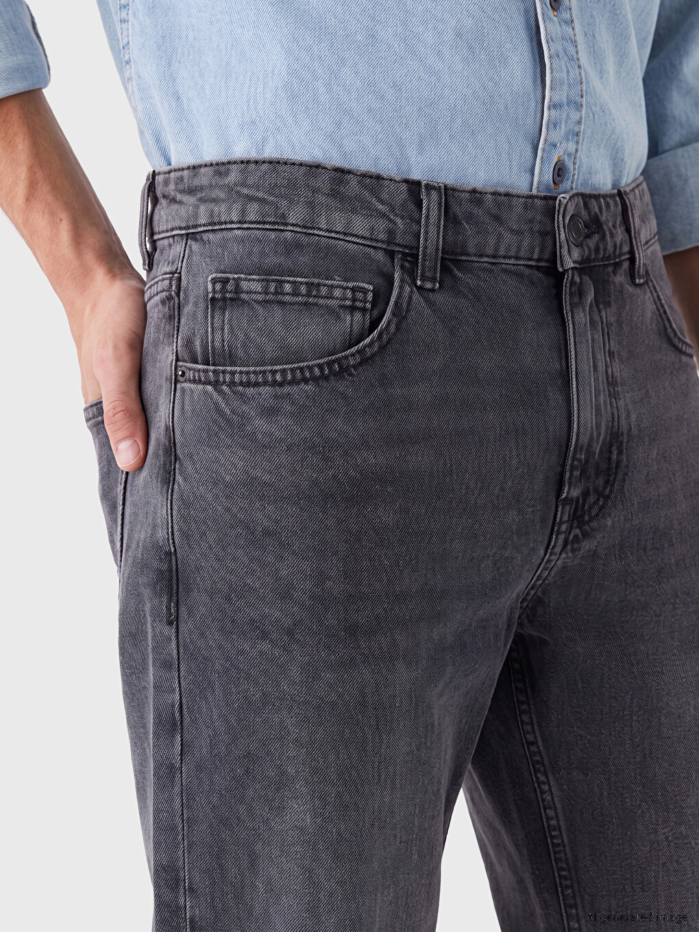 Gri 779 Regular Fit Erkek Jean Pantolon-2