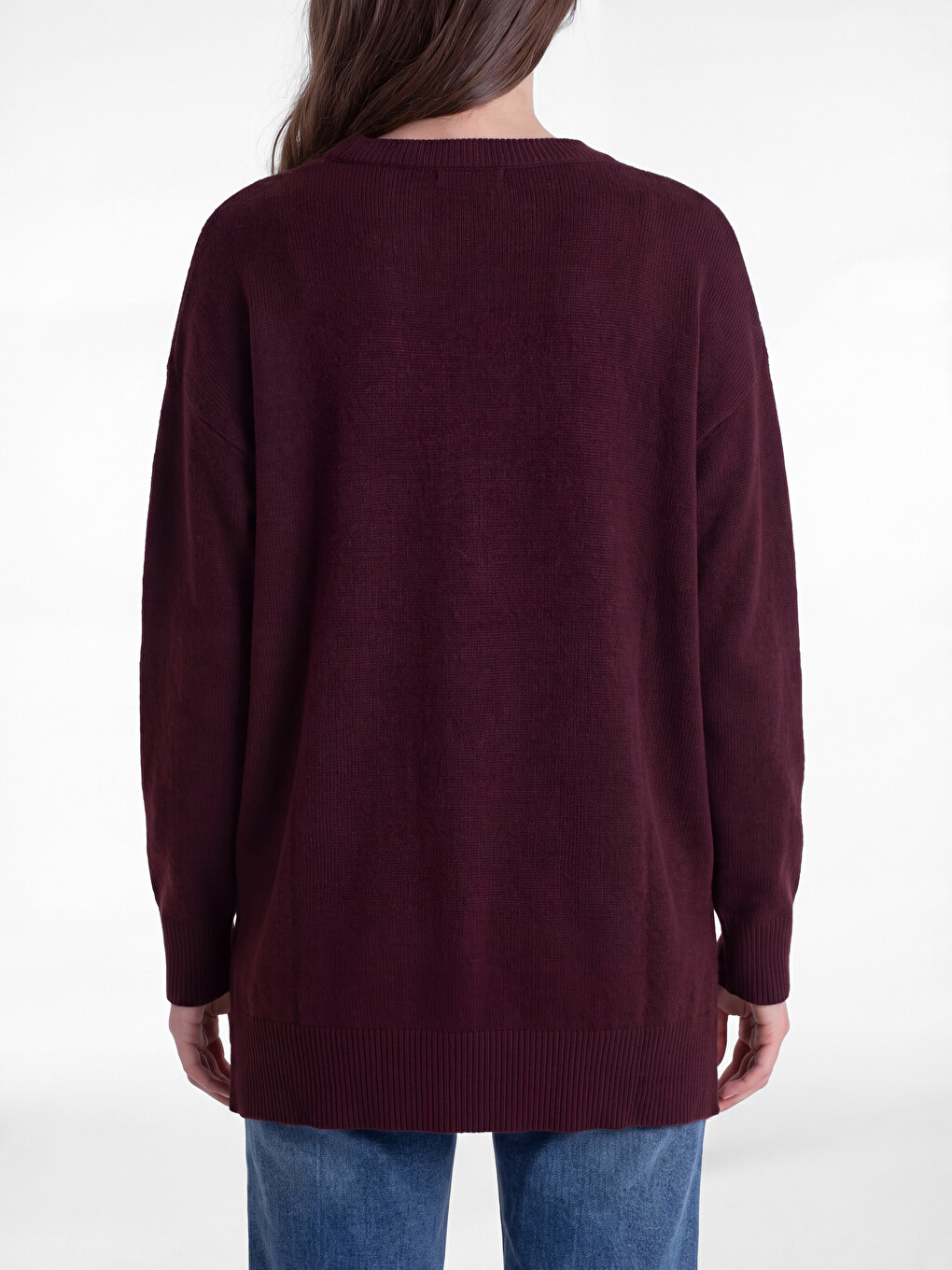Crew Neck Women's Knitwear Tunic-3