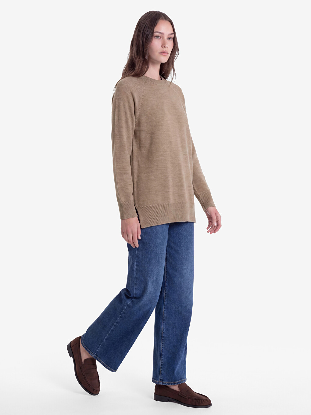 Crew Neck Women's Knitwear Tunic-1