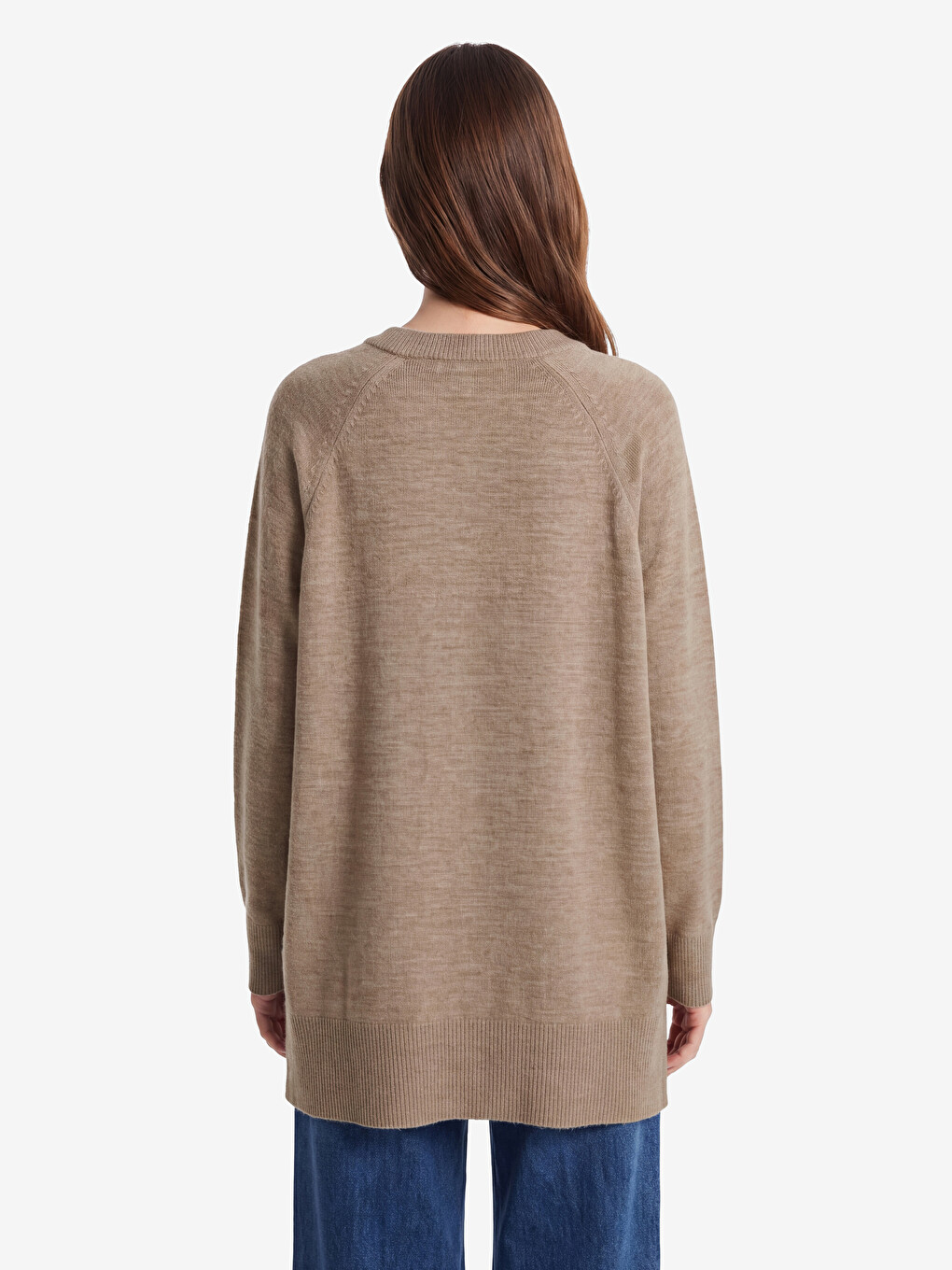 Crew Neck Women's Knitwear Tunic-3