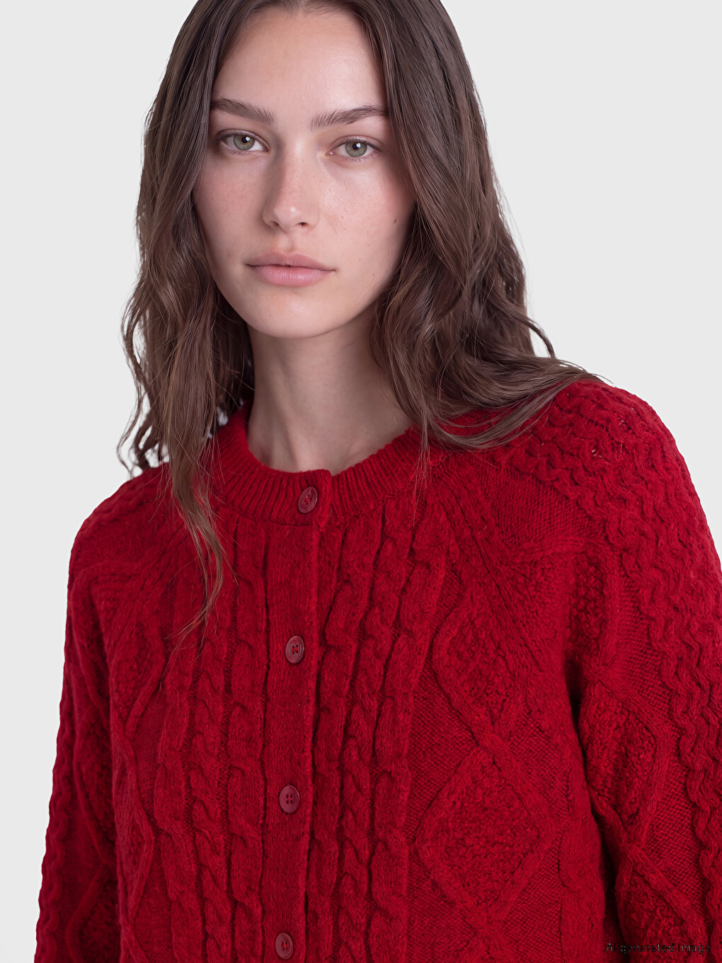 Self Patterned Women's Knitwear Cardigan-2