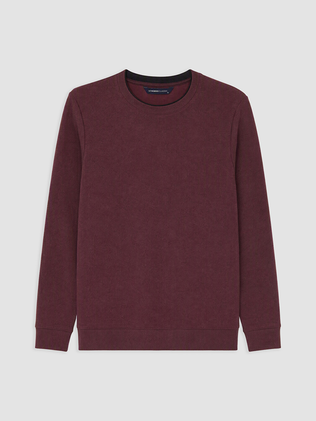 Bordo Bisiklet Yaka Erkek Sweatshirt