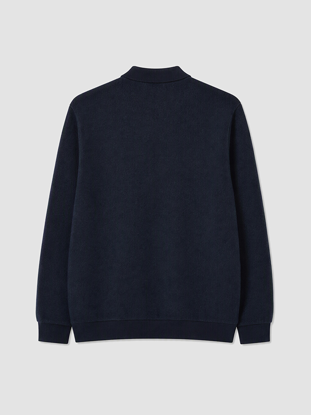 Lacivert Polo Yaka Erkek Sweatshirt-2
