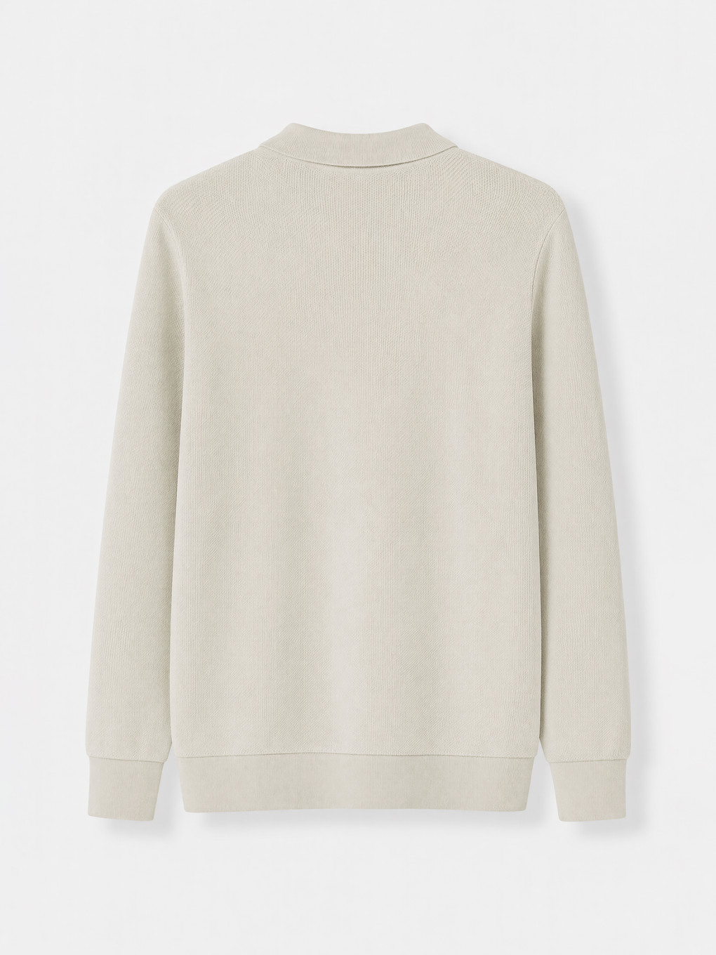 Bej Polo Yaka Erkek Sweatshirt-1