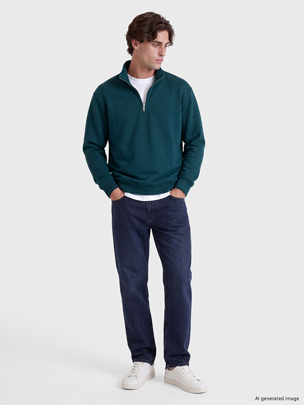 Mock Neck Men's Sweatshirt-1