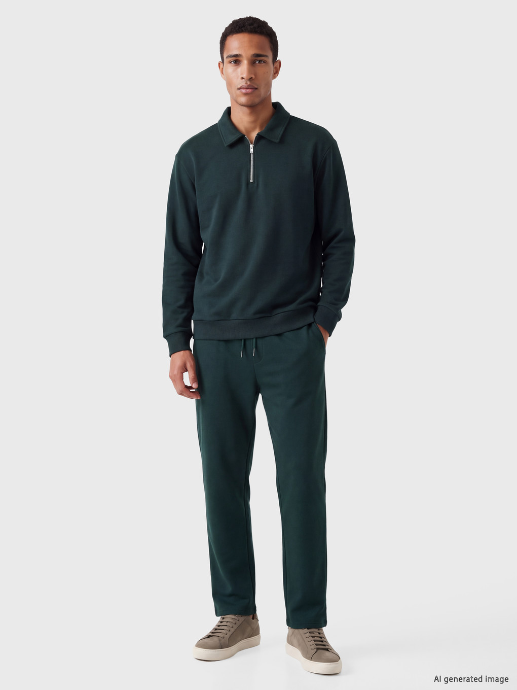 Polo Collar Men's Thick Sweatshirt-1