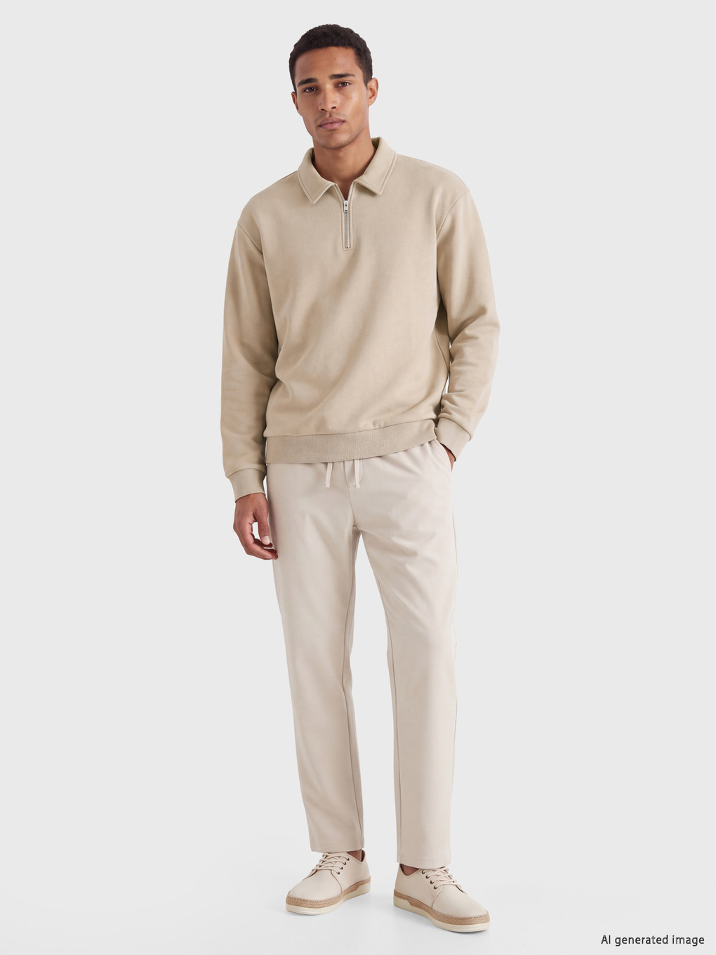 Polo Collar Men's Thick Sweatshirt-1