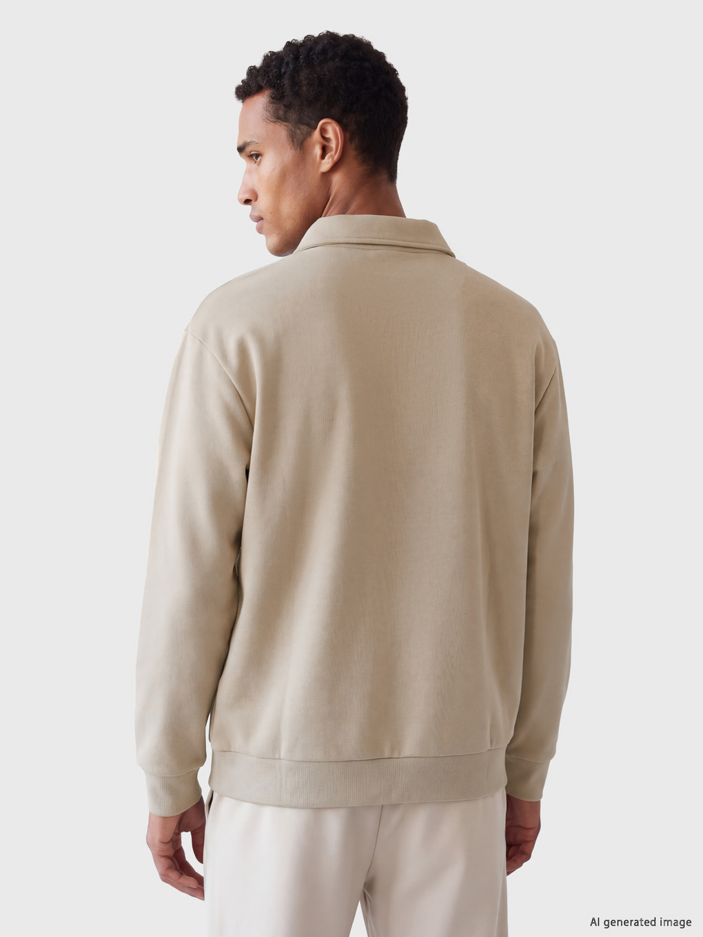 Polo Collar Men's Thick Sweatshirt-2