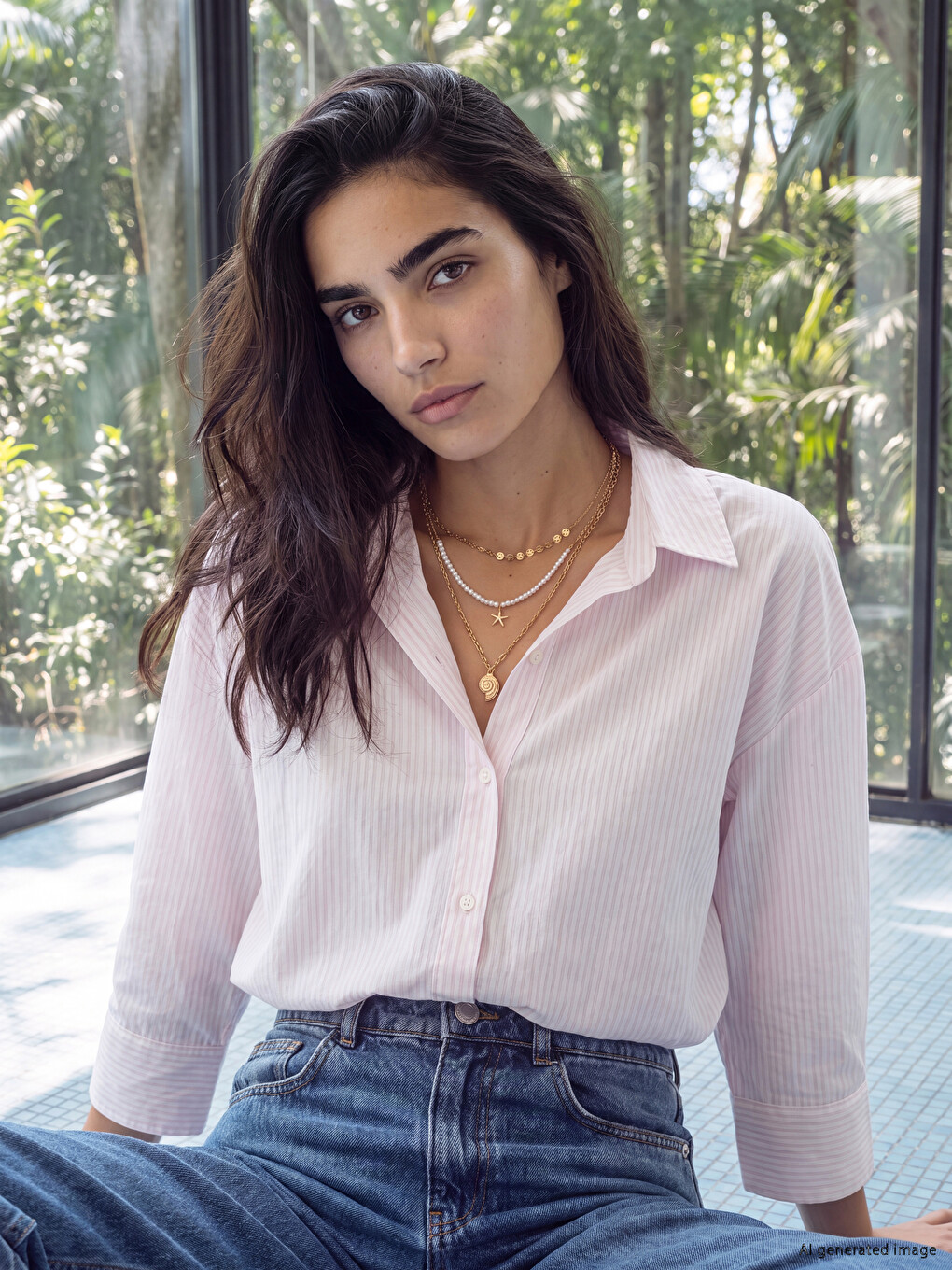 Chemise Oxford Oversize À Rayures Pour Femme