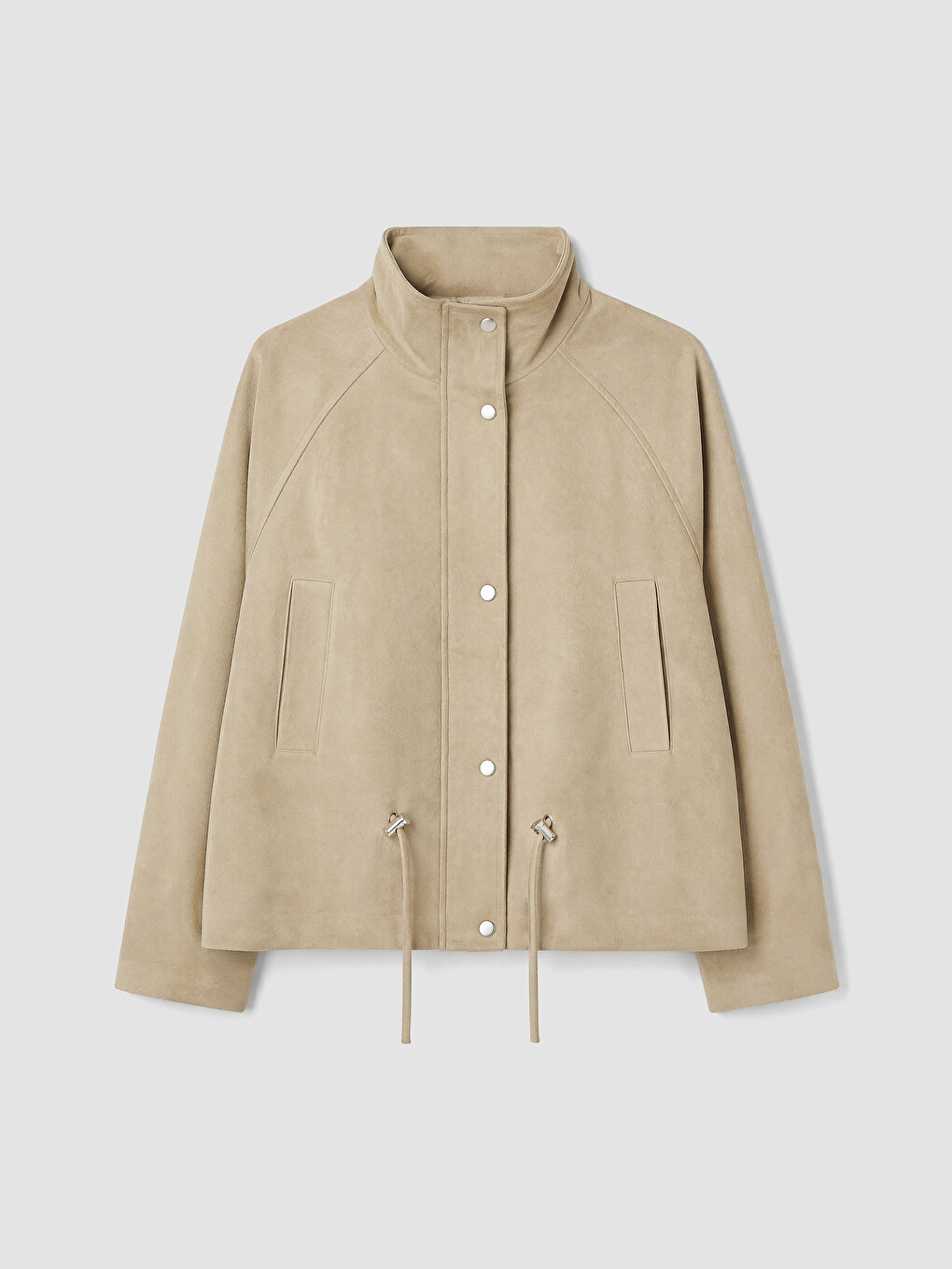 Ruched Faux Suede Women's Jacket-5