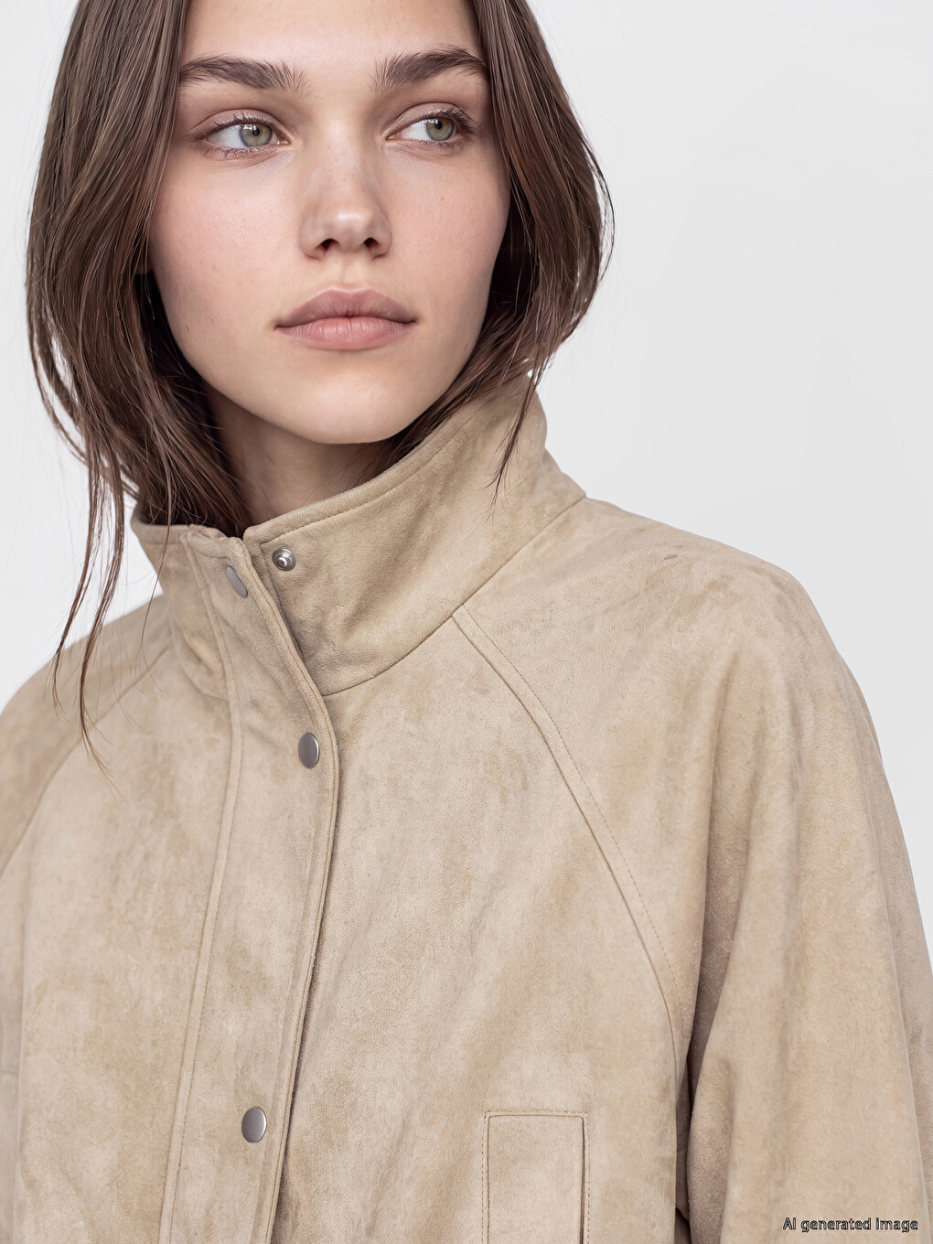 Ruched Faux Suede Women's Jacket-2