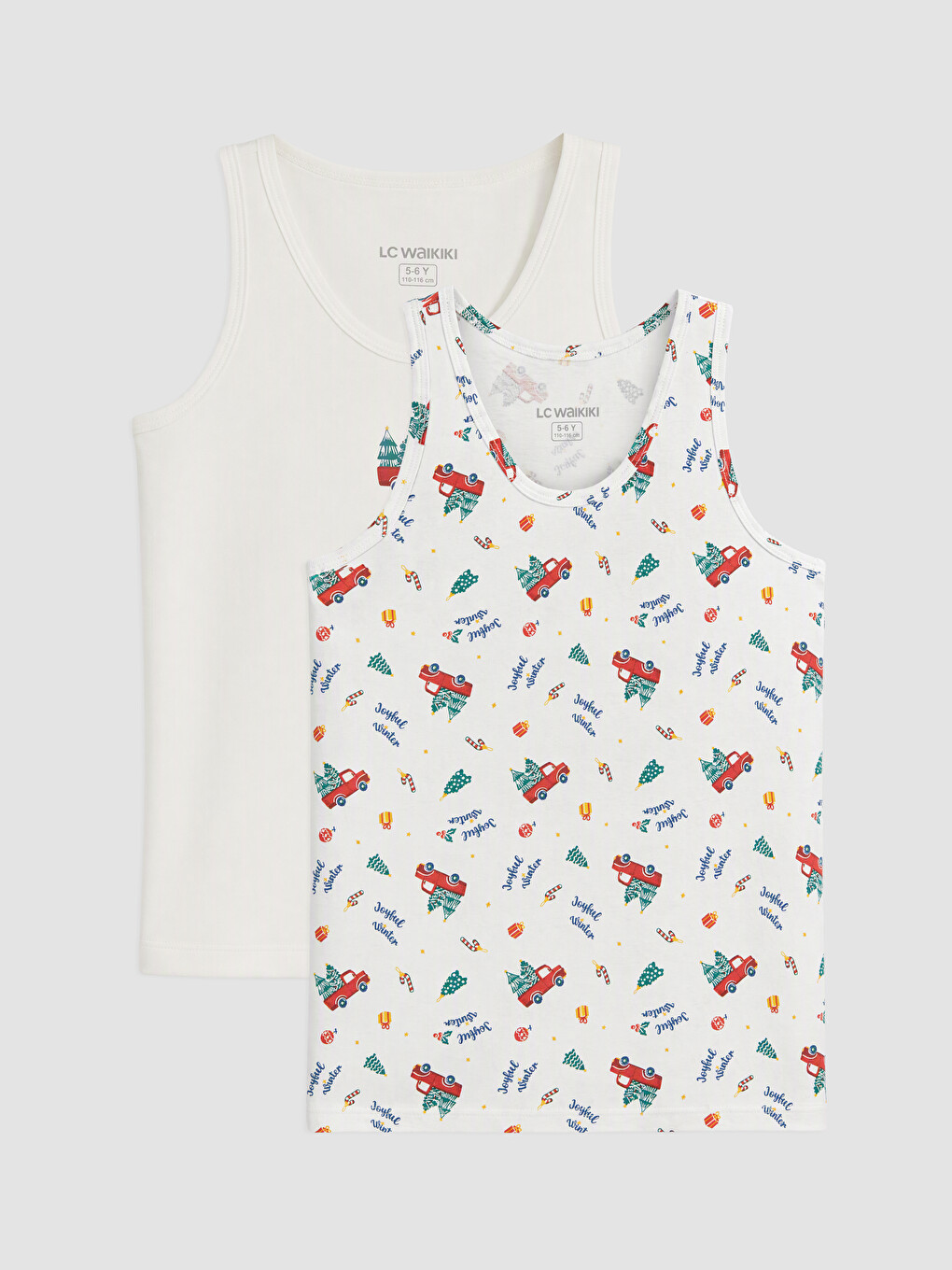 U Neck Boys' Vest 2 Pack