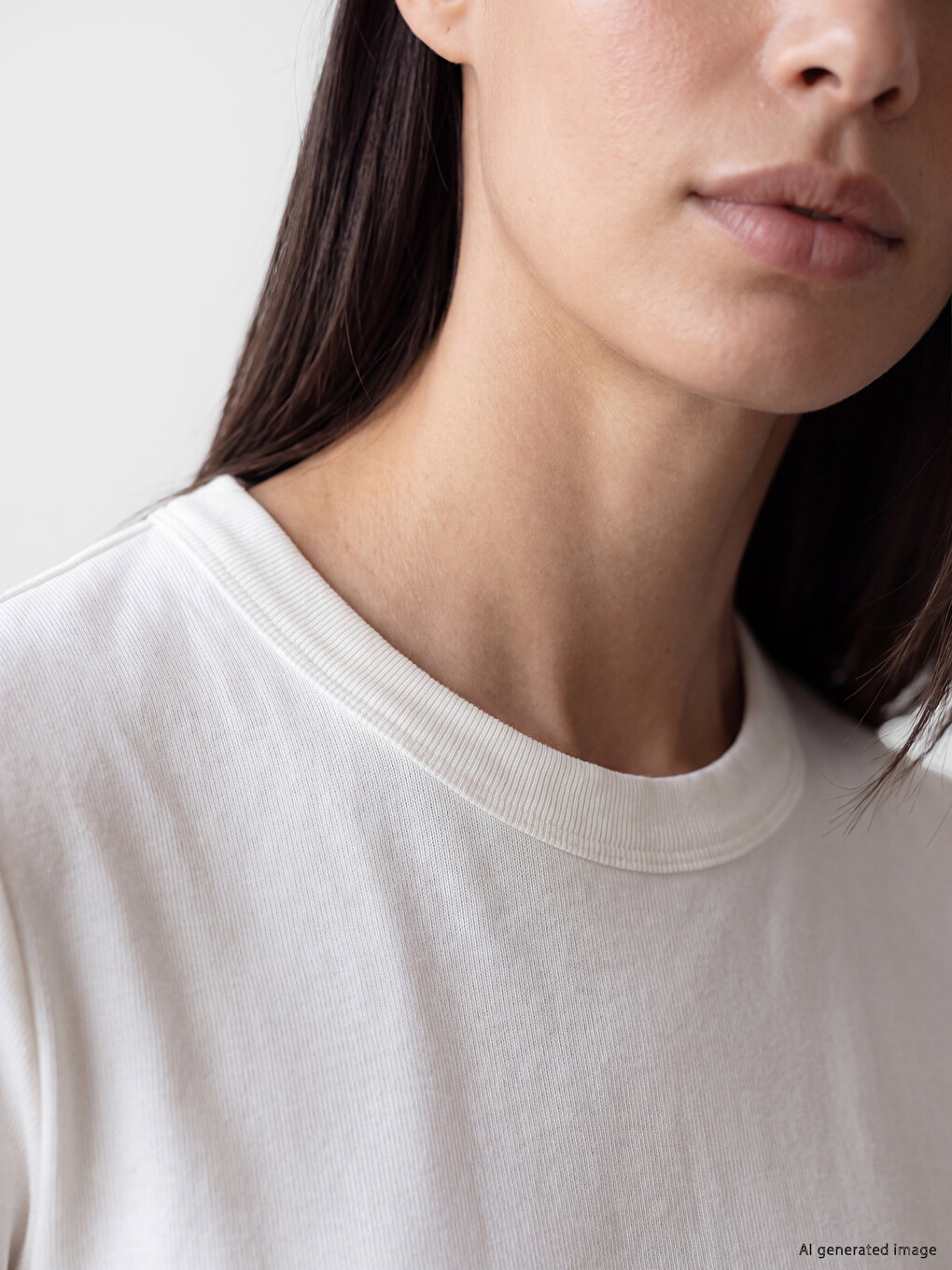 Crew Neck %100 Cotton Women's T-shirt-2