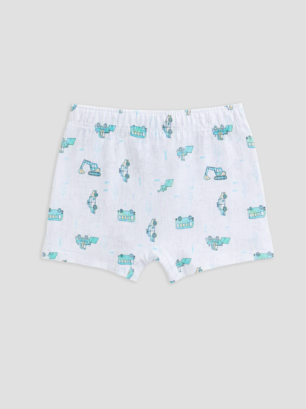Beyaz Baskılı Erkek Çocuk Boxer 3'lü-4