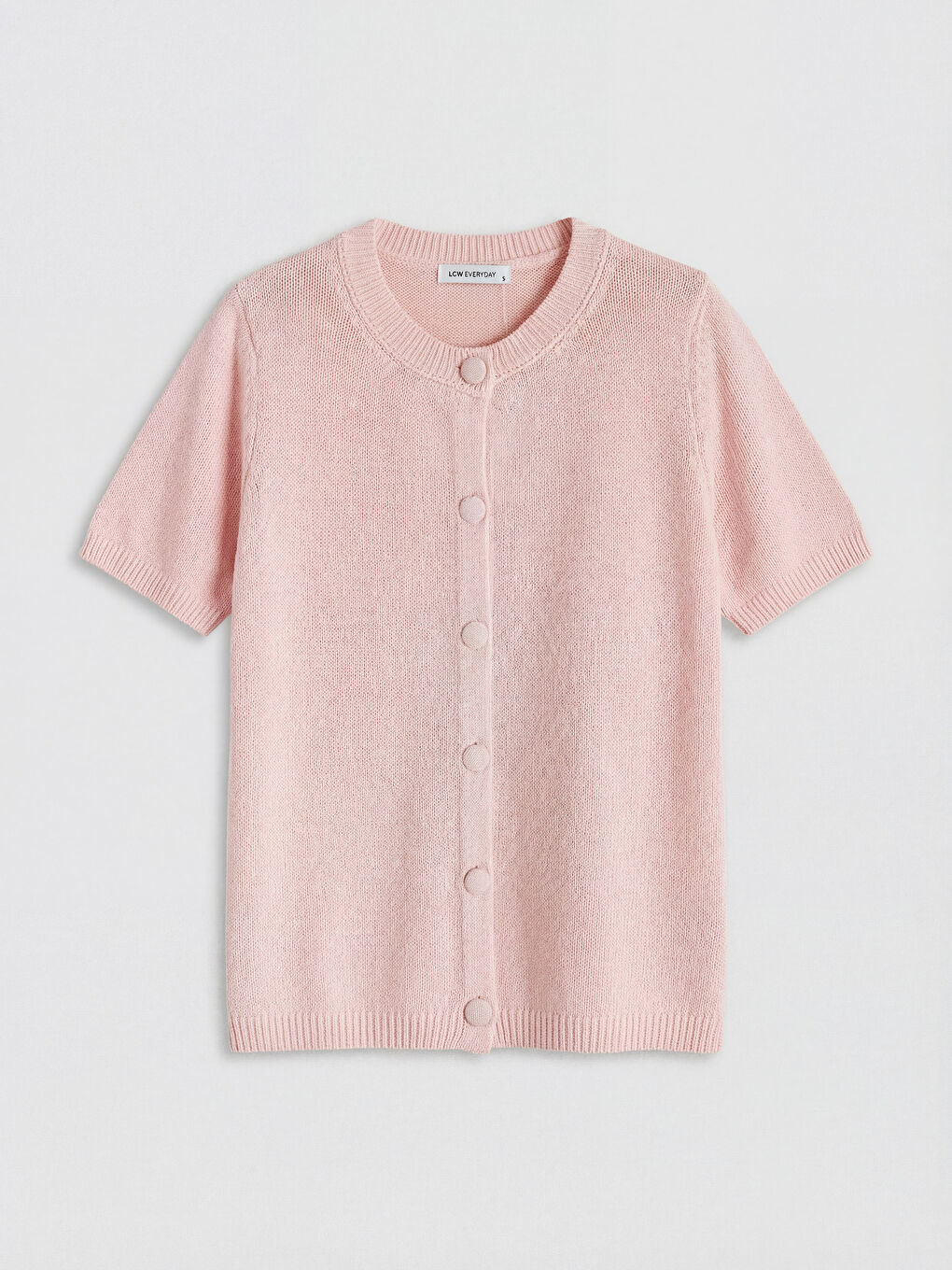 Pembe Bisiklet Yaka Kadın Triko Hırka