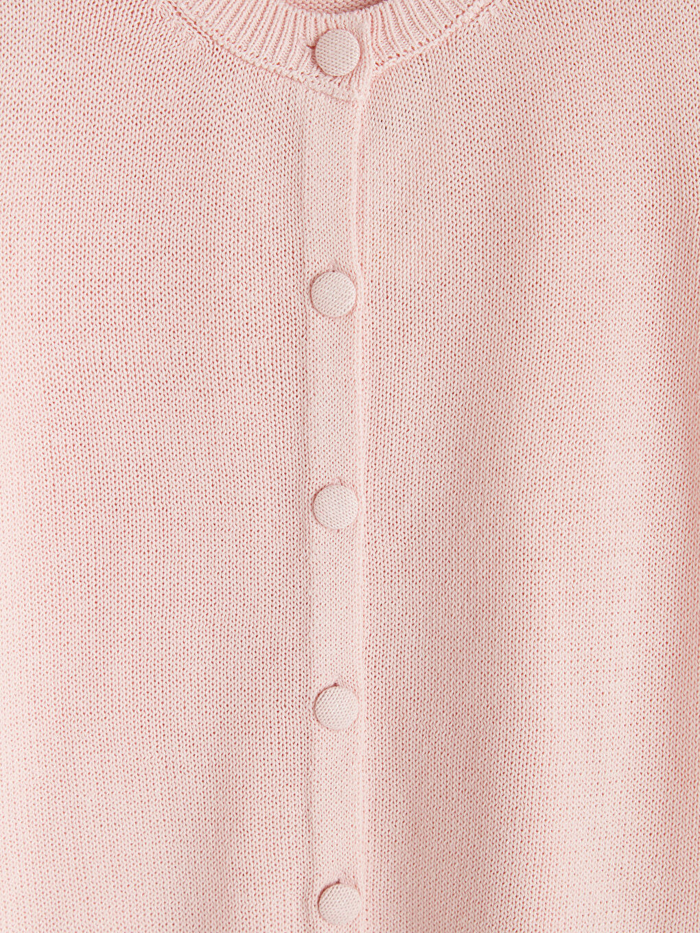 Pembe Bisiklet Yaka Kadın Triko Hırka-2