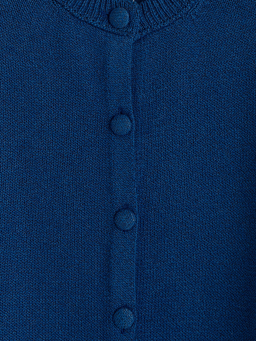 Mavi Kısa Kollu Bisiklet Yaka Kadın Triko Hırka-2