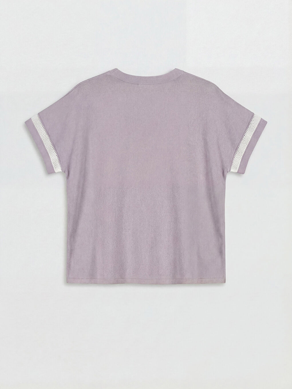 Lila Bisiklet Yaka Ajurlu Kadın Triko Kazak-1