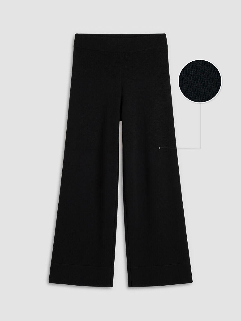 Siyah Beli Lastikli Kadın Triko Pantolon