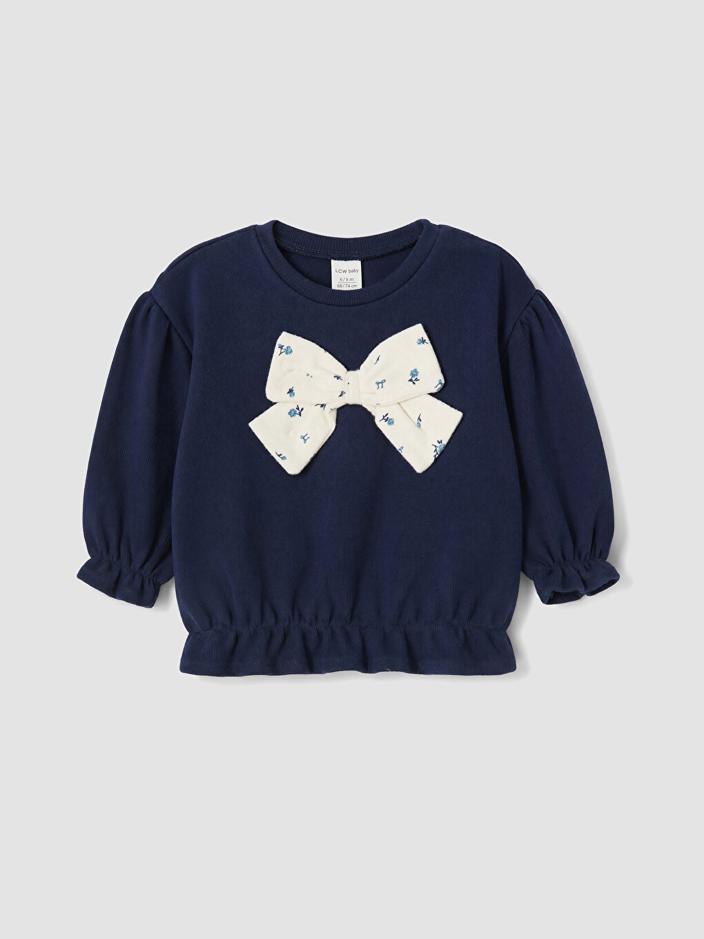 Crew Neck Bow Baby Girls' 2 Pack Sweatshirt-1