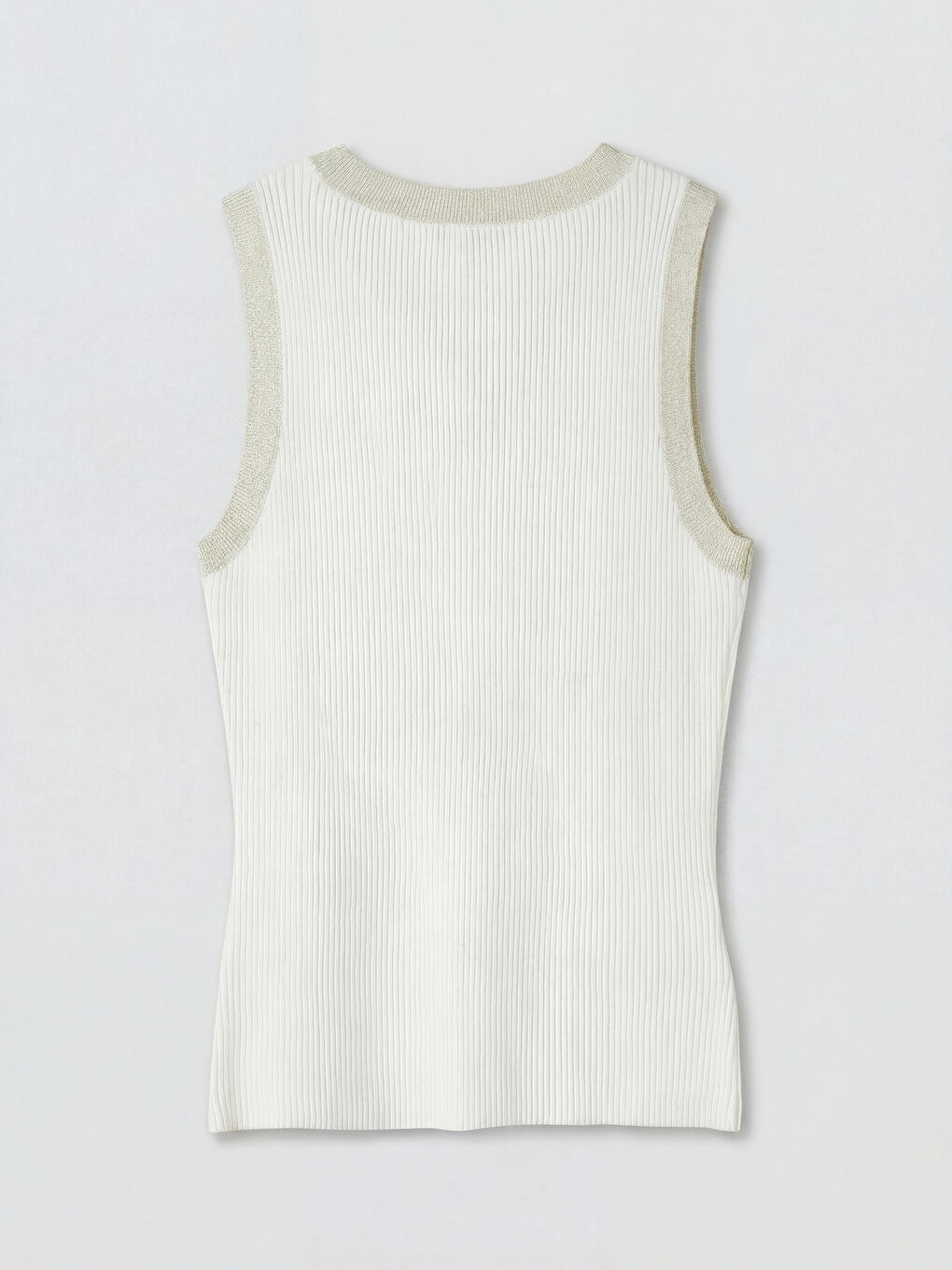 Ekru Bisiklet Yaka Fitilli Kadın Triko Kazak-5