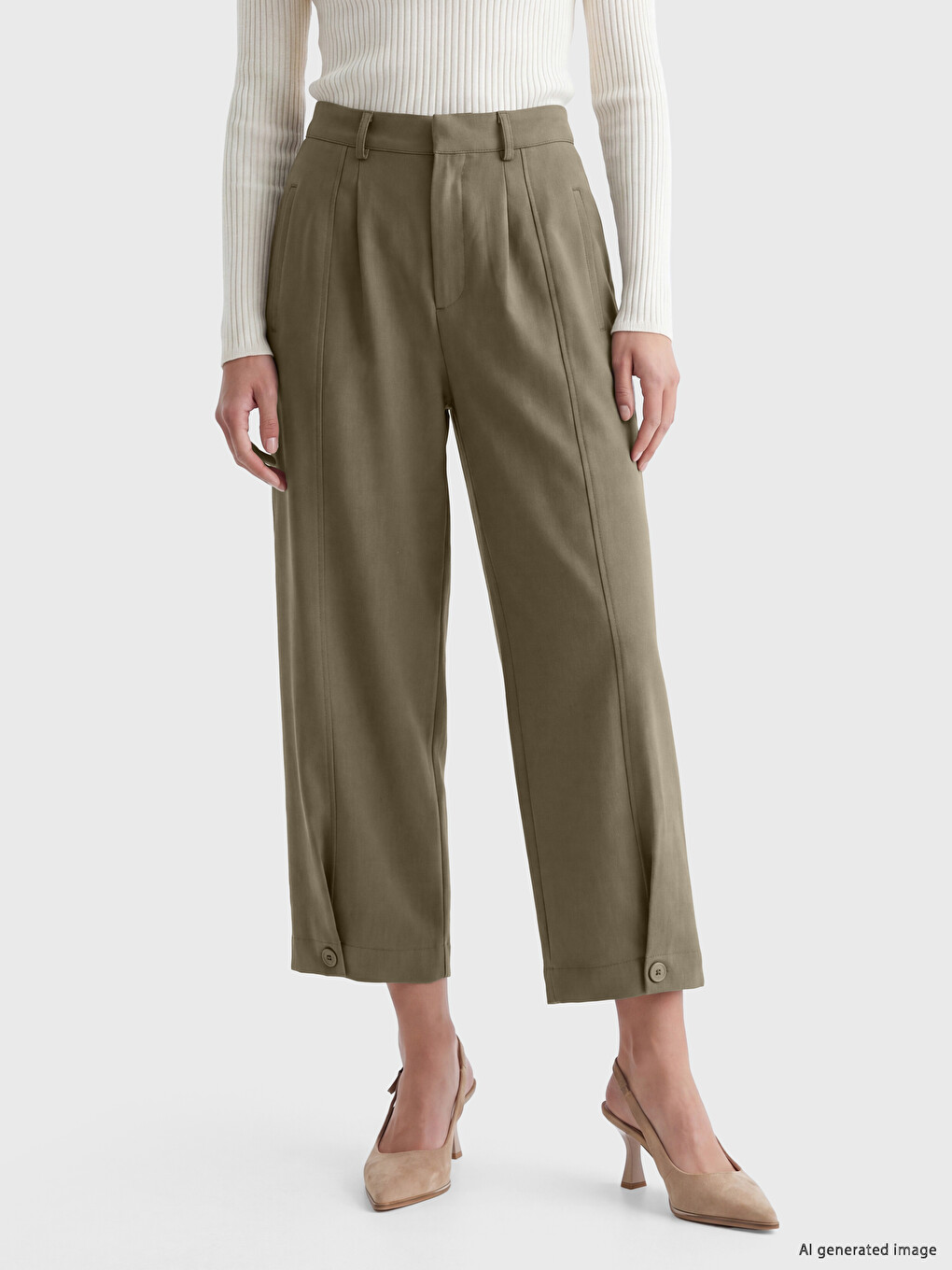 Woman Khaki Trousers-1