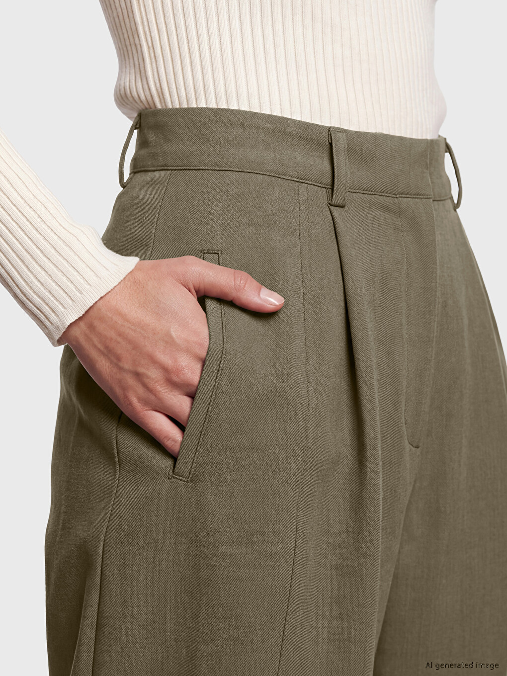 Woman Khaki Trousers-2